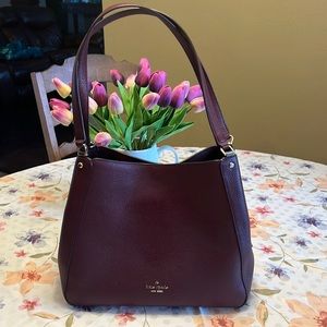 Kate Spade Leila shoulder bag Cherrywood wine color